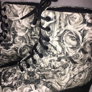 Dr. Martens Black and White Lace Up Boots